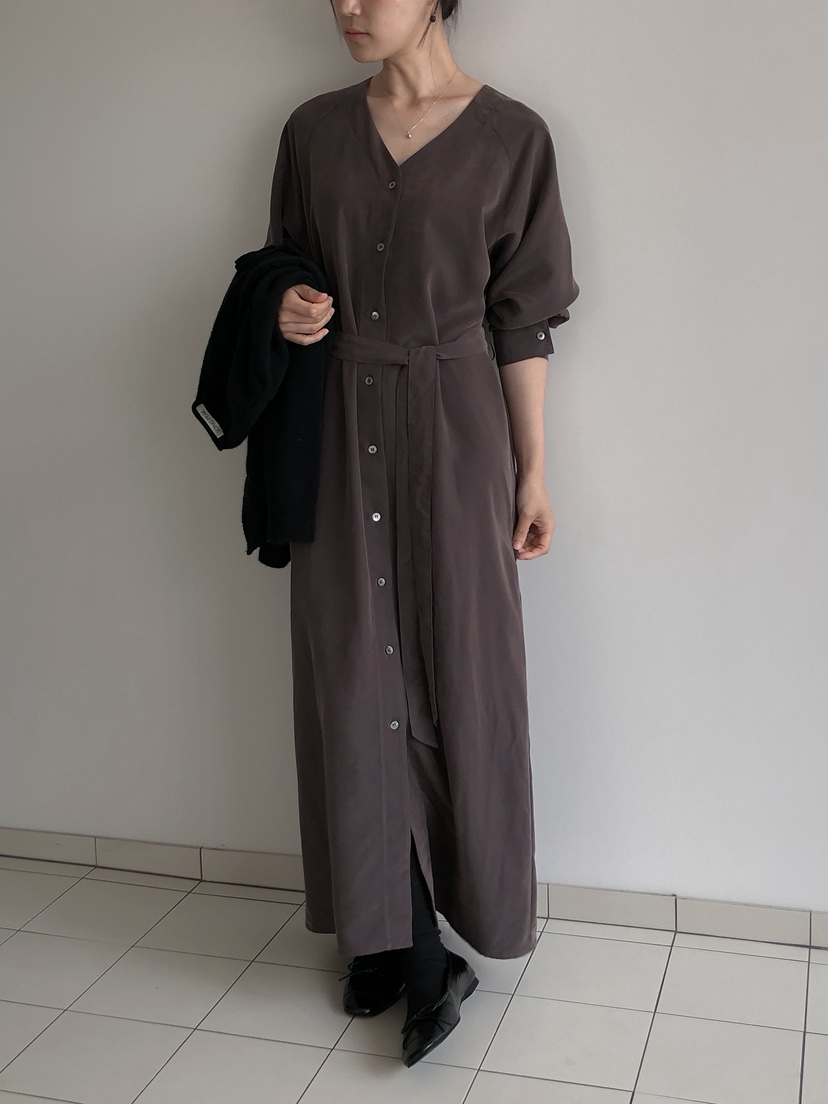 LONG PEAK東大門㊣直郵女士新品真品25秋冬職業連衣裙含腰帶LONG PEAK連衣裙