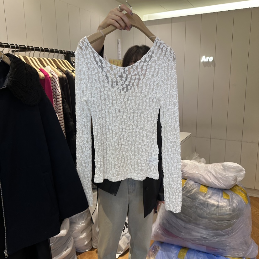ARC韓國代購㊣女裝新品真品熱賣休閑25秋冬時尚職業襯衫蕾絲衫ARC EN CIEL襯衫/蕾絲衫