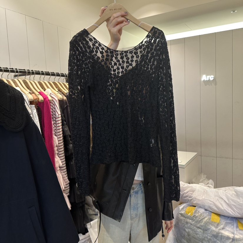 ARC韓國代購㊣女裝新品真品熱賣休閑25秋冬時尚職業襯衫蕾絲衫ARC EN CIEL襯衫/蕾絲衫圖色3