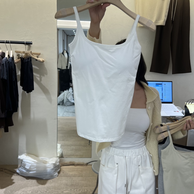 W AND J韓國直郵㊣女士新品休閑人氣推薦時尚熱賣吊帶背心W AND J吊帶/背心