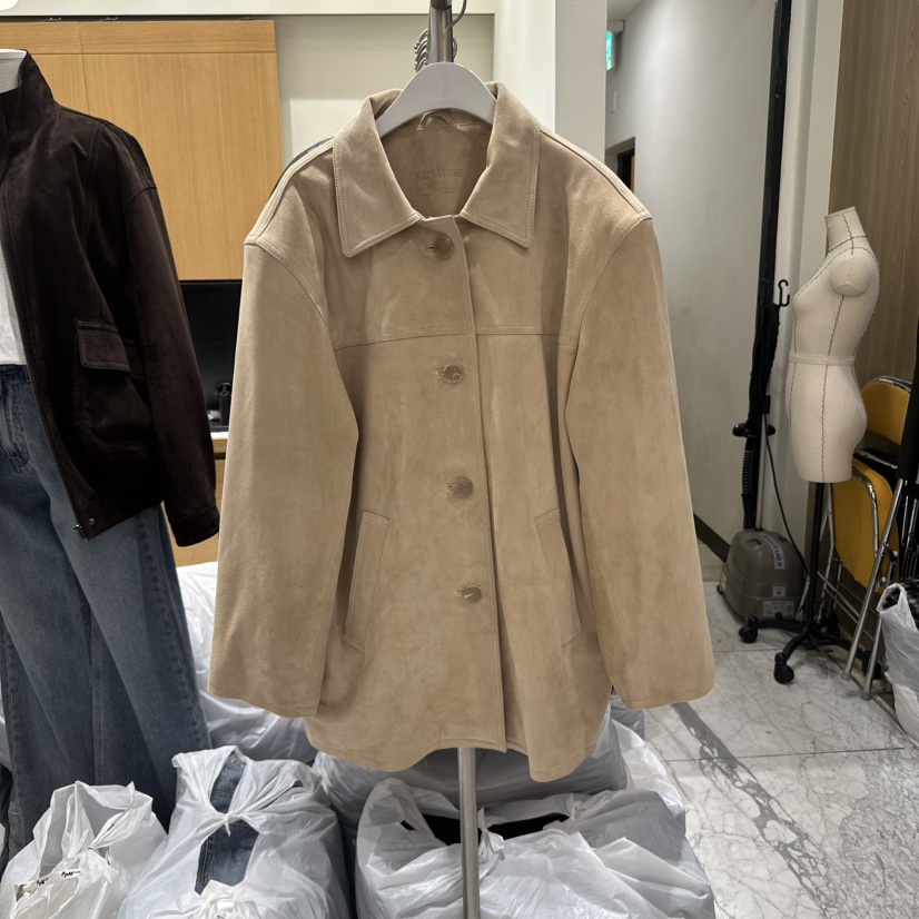 THE SIGNATURE東大門㊣實拍女士新款真品25秋冬夾克絨面革THE SIGNATURE夾克
