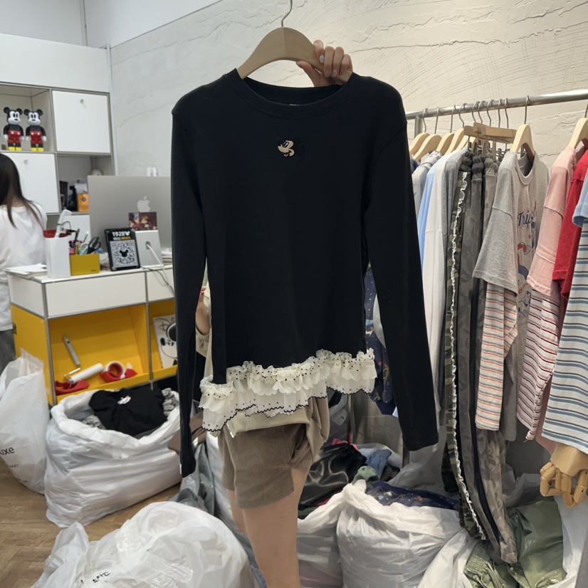 DE LINE韓國直郵㊣女裝新款熱賣25秋冬時尚休閑人氣長袖T恤DE LINE長袖T恤圖色3