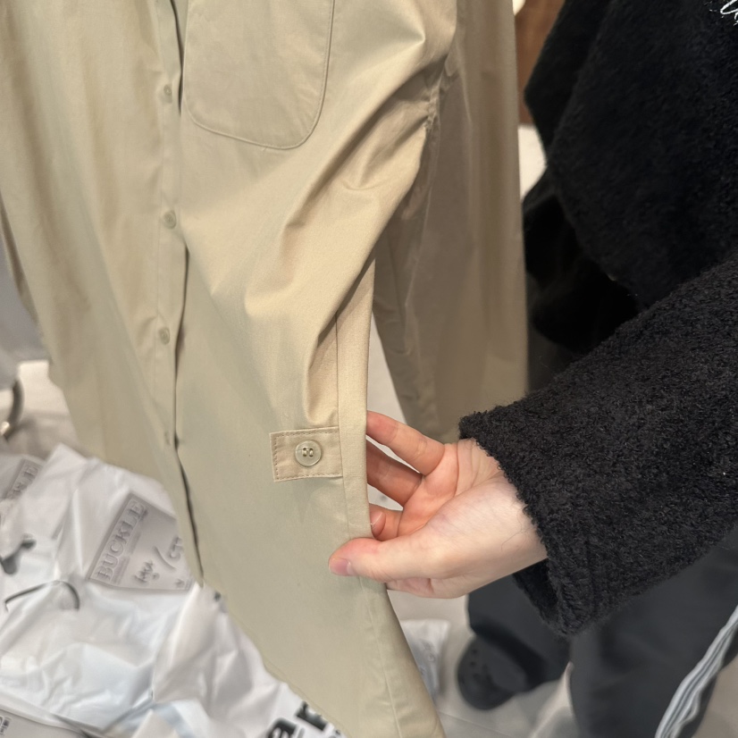 BUCKLE東大門㊣代購女裝新品真品職業25秋冬襯衫蕾絲衫棉質BUCKLE襯衫/蕾絲衫
