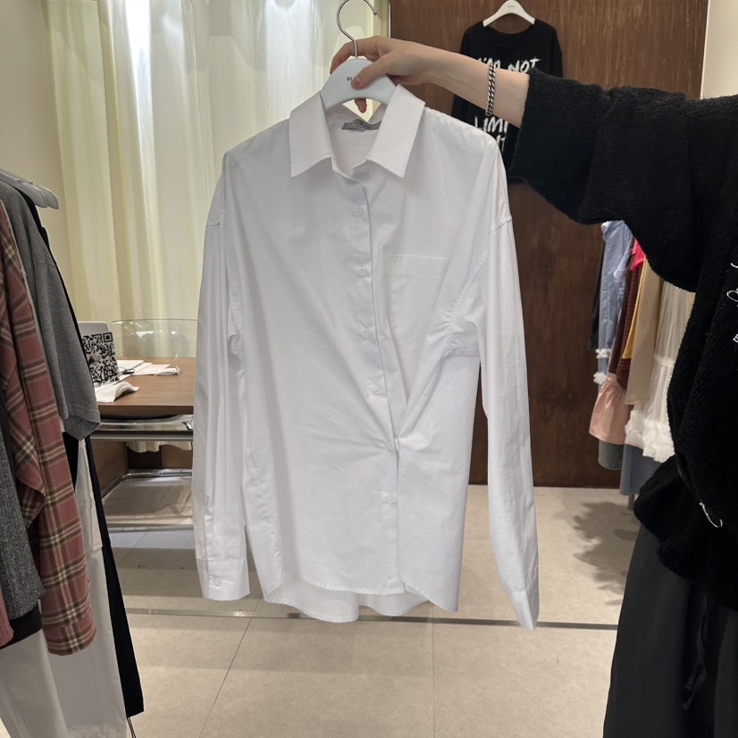 BUCKLE東大門㊣代購女裝新品真品職業25秋冬襯衫蕾絲衫棉質BUCKLE襯衫/蕾絲衫圖色1