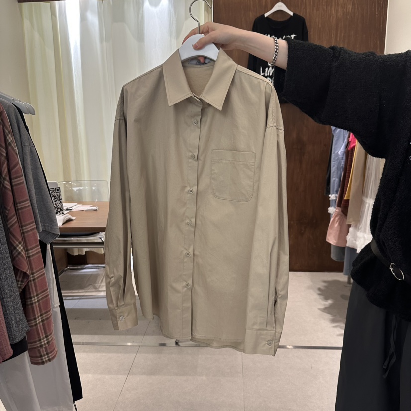 BUCKLE東大門㊣代購女裝新品真品職業25秋冬襯衫蕾絲衫棉質BUCKLE襯衫/蕾絲衫圖色2