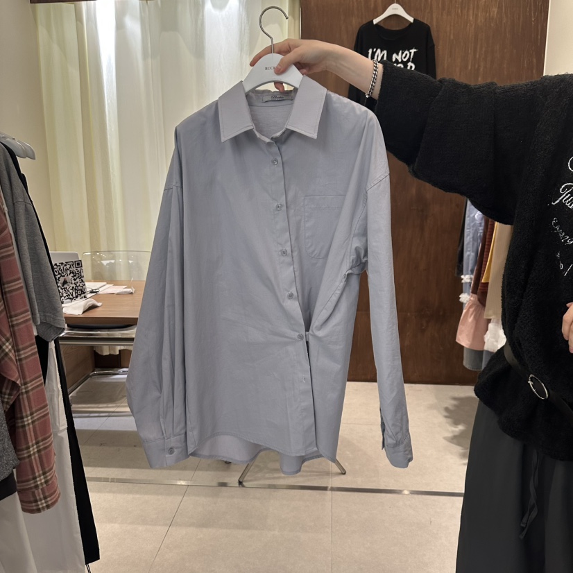 BUCKLE東大門㊣代購女裝新品真品職業25秋冬襯衫蕾絲衫棉質BUCKLE襯衫/蕾絲衫圖色3