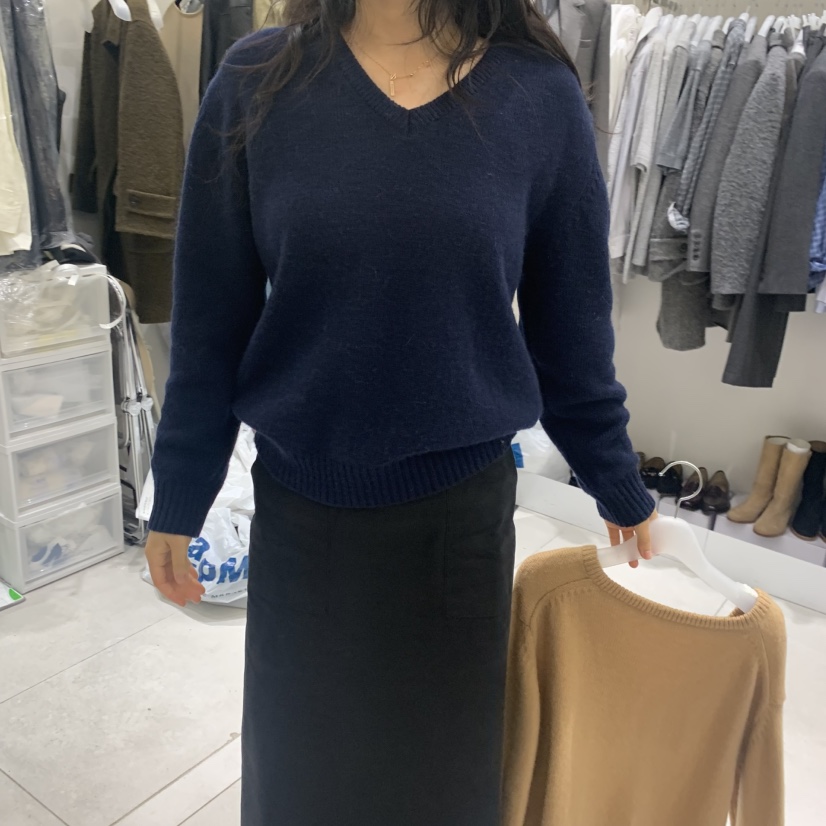 WOOD SAGE東大門㊣直郵女士新品推薦時尚25秋冬真品針織衫V領WOOD SAGE針織衫圖色4
