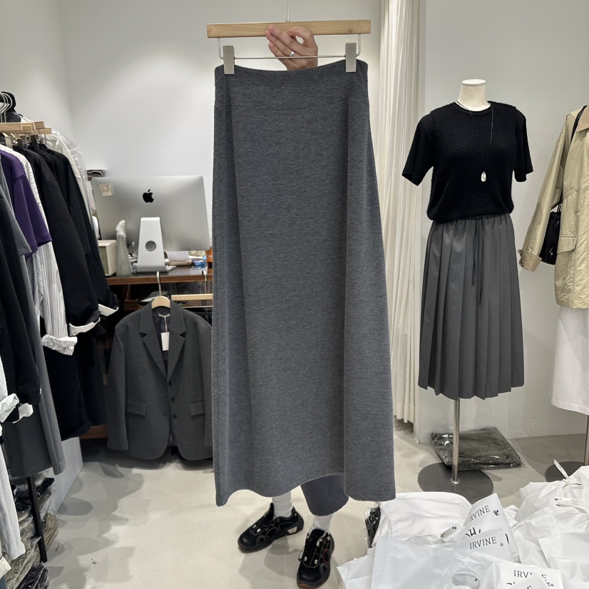 IRVINE韓國代購㊣女士新品熱賣推薦25秋冬時尚真品休閑長裙IRVINE長裙