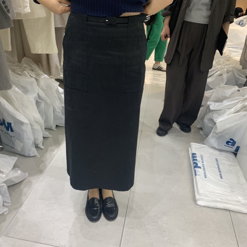 WOOD SAGE東大門㊣代購女士新品推薦職業熱賣25秋冬長裙含腰帶WOOD SAGE長裙圖色2