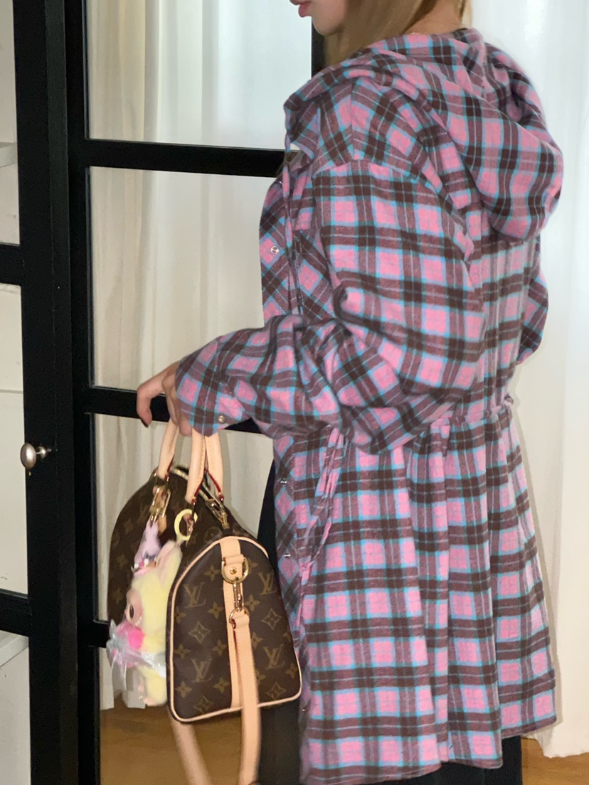 ZEROZERO韓國代購㊣女士新品時尚人氣職業襯衫蕾絲衫格紋連帽ZEROZERO襯衫/蕾絲衫
