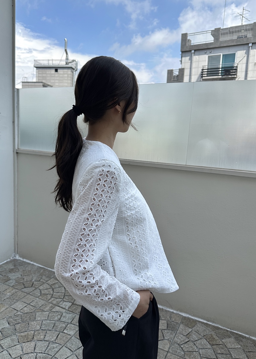 CLASSY-O韓國代購㊣女士新款時尚熱賣休閑夾克刺繡短款蕾絲CLASSY-O夾克