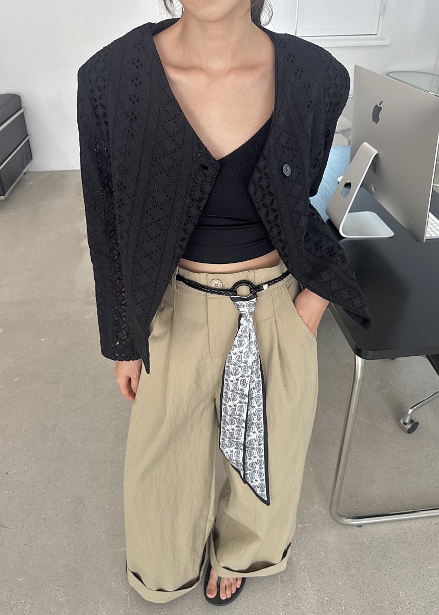 CLASSY-O韓國代購㊣女士新款時尚熱賣休閑夾克刺繡短款蕾絲CLASSY-O夾克