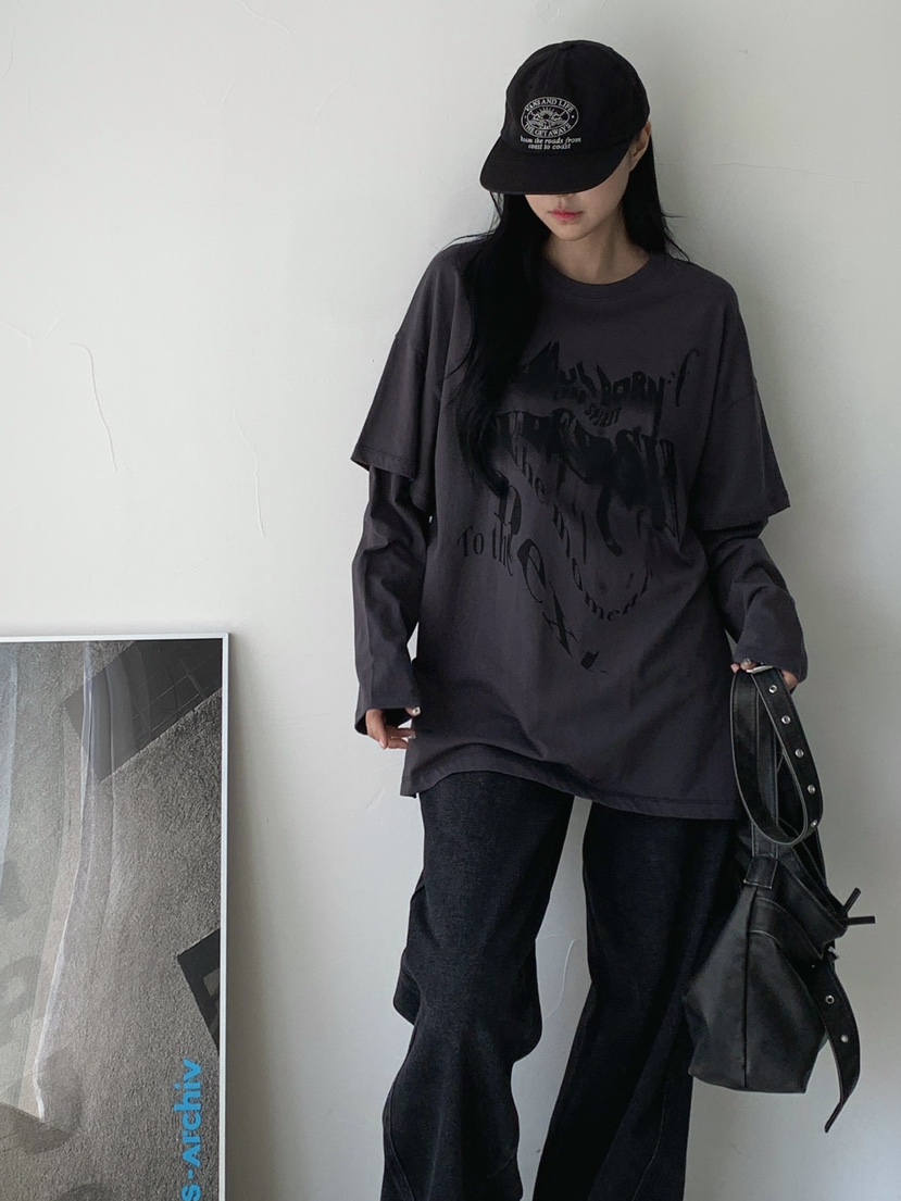DAVICHI韓國代購㊣女士新品推薦人氣25秋冬熱賣職業長袖T恤DAVICHI長袖T恤