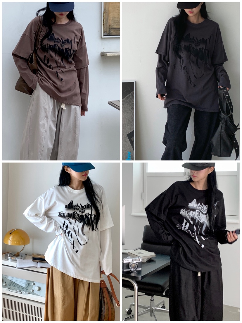 DAVICHI韓國代購㊣女士新品推薦人氣25秋冬熱賣職業長袖T恤DAVICHI長袖T恤