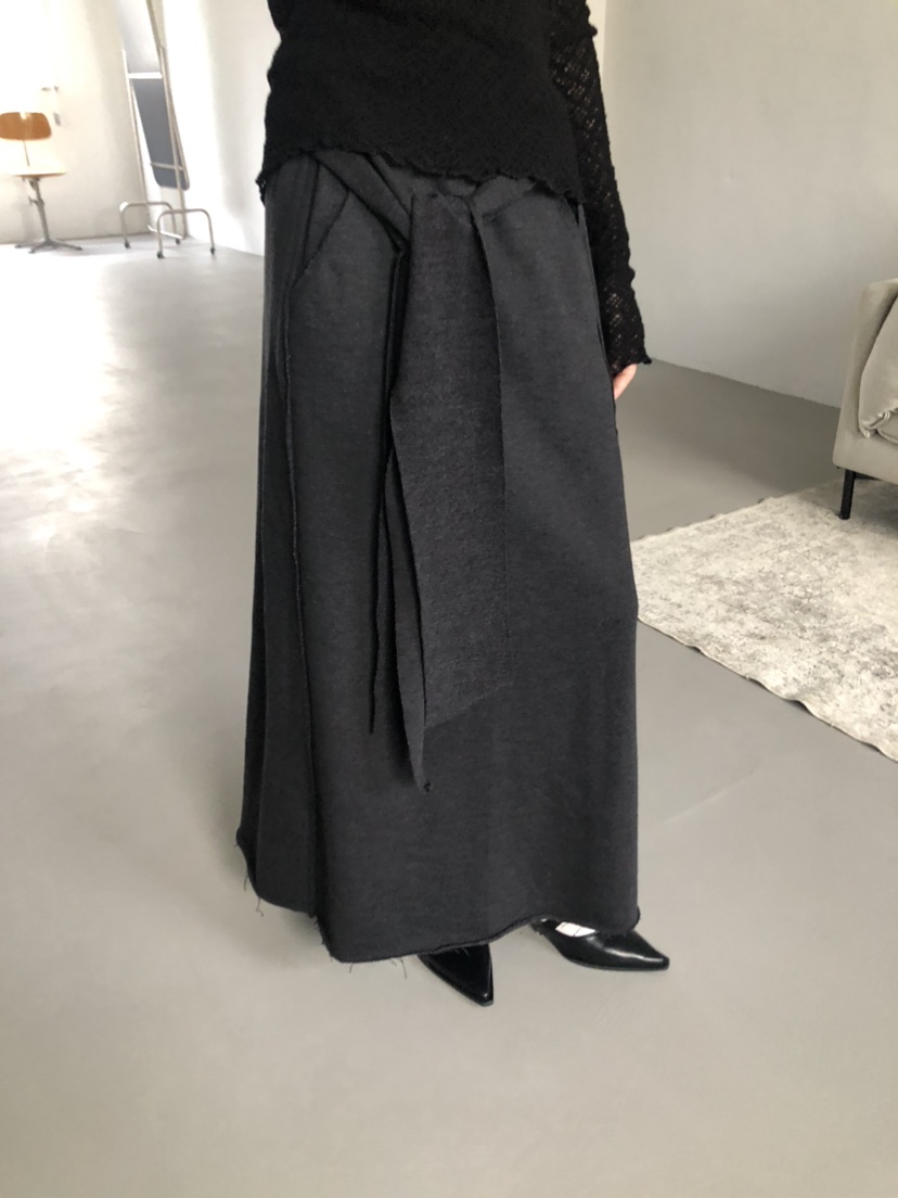 FLASH東大門㊣代購女士新款時尚真品25秋冬人氣休閑長裙腰帶FLASH長裙