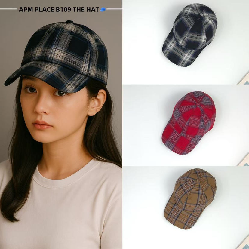 THE HAT-P東大門㊣代購女裝新品真品推薦25秋冬帽子復古格紋THE HAT帽子