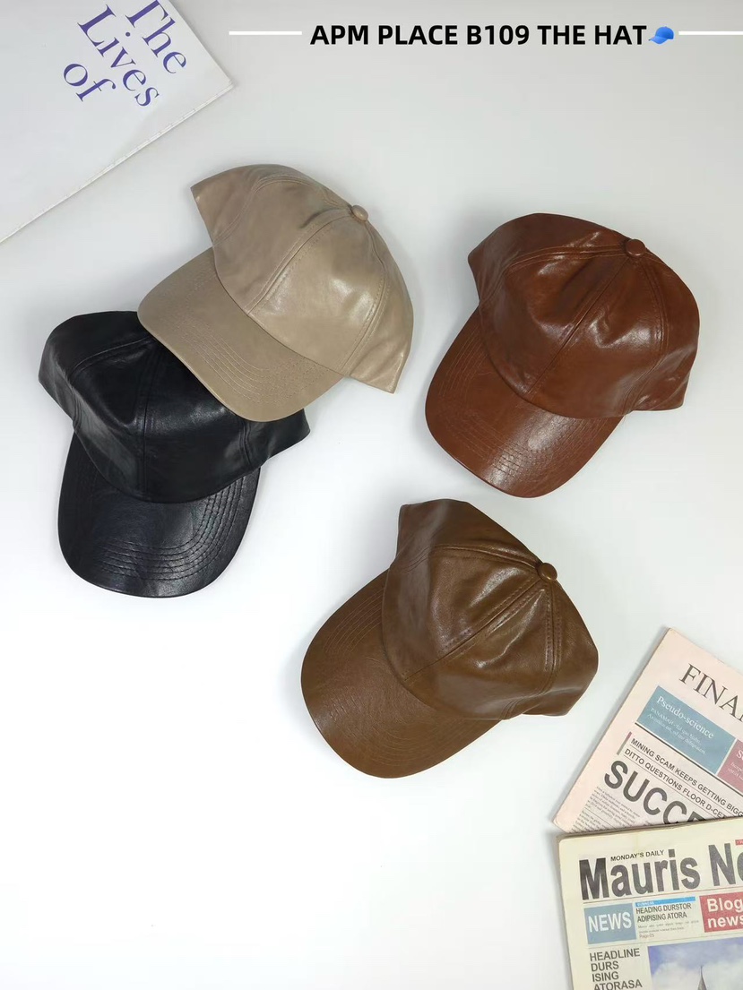 THE HAT-P東大門㊣實拍女裝新品推薦休閑人氣帽子皮革復古THE HAT帽子