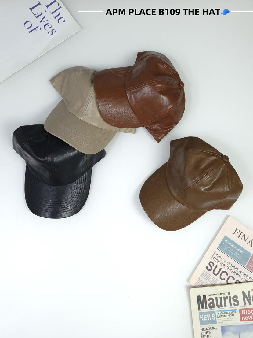 THE HAT-P東大門㊣實拍女裝新品推薦休閑人氣帽子皮革復古THE HAT帽子