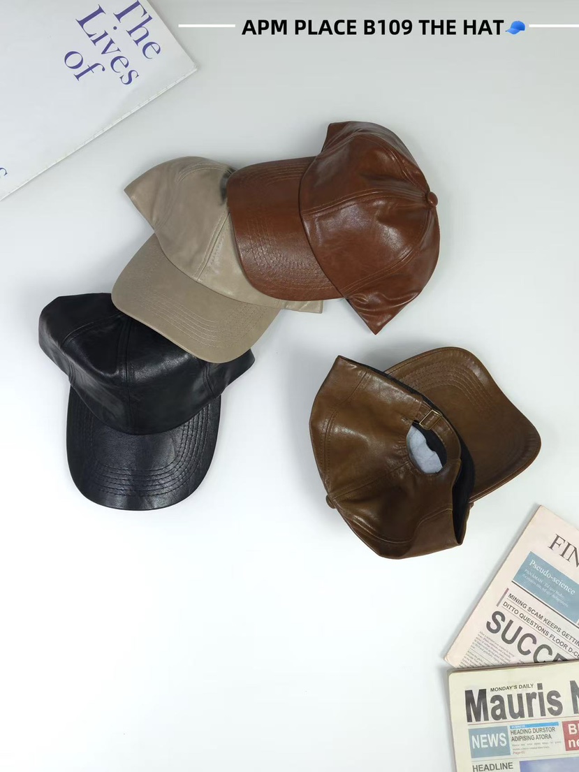 THE HAT-P東大門㊣實拍女裝新品推薦休閑人氣帽子皮革復古THE HAT帽子