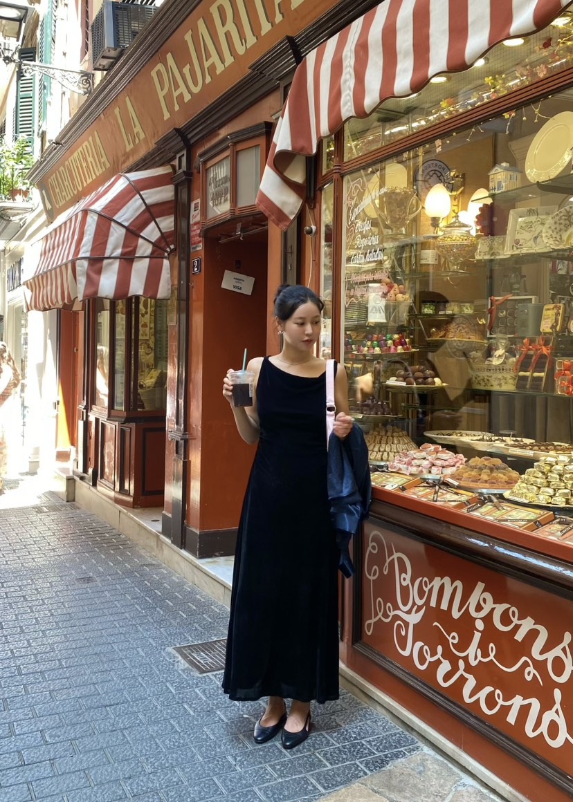 OUPPT韓國代購㊣女裝新款時尚熱賣人氣真品連衣裙天鵝絨網眼OUPPT連衣裙