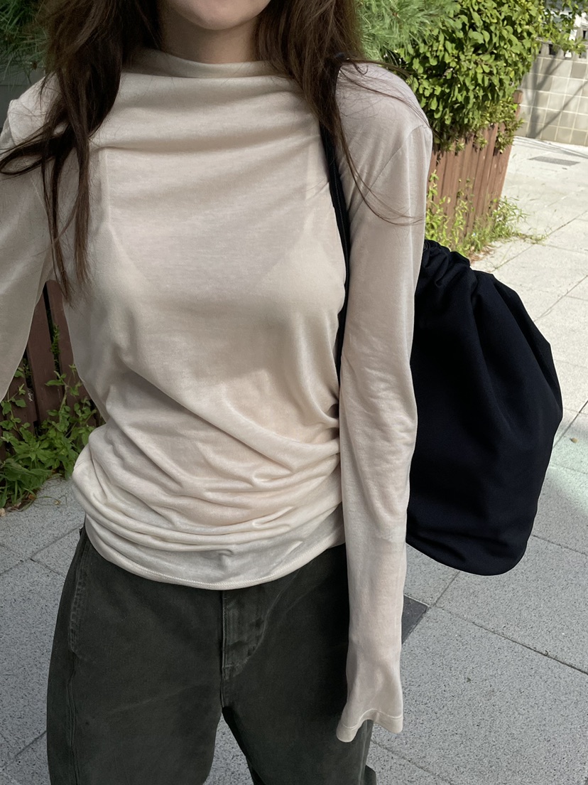 WATER/RIVER韓國代購㊣女士新款25秋冬時尚職業休閑長袖T恤WATER/RIVER長袖T恤