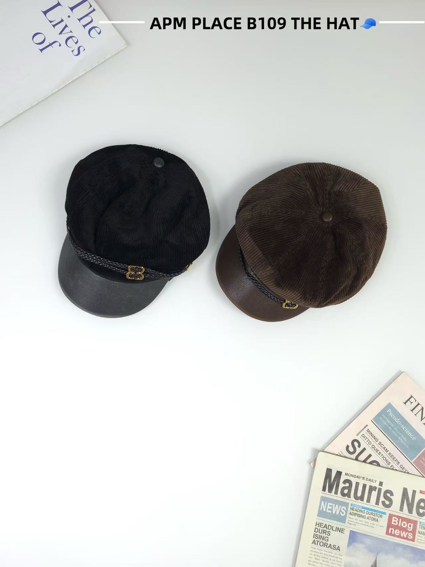 THE HAT-P韓國代購㊣女裝新款真品熱賣時尚25秋冬帽子燈心絨THE HAT帽子
