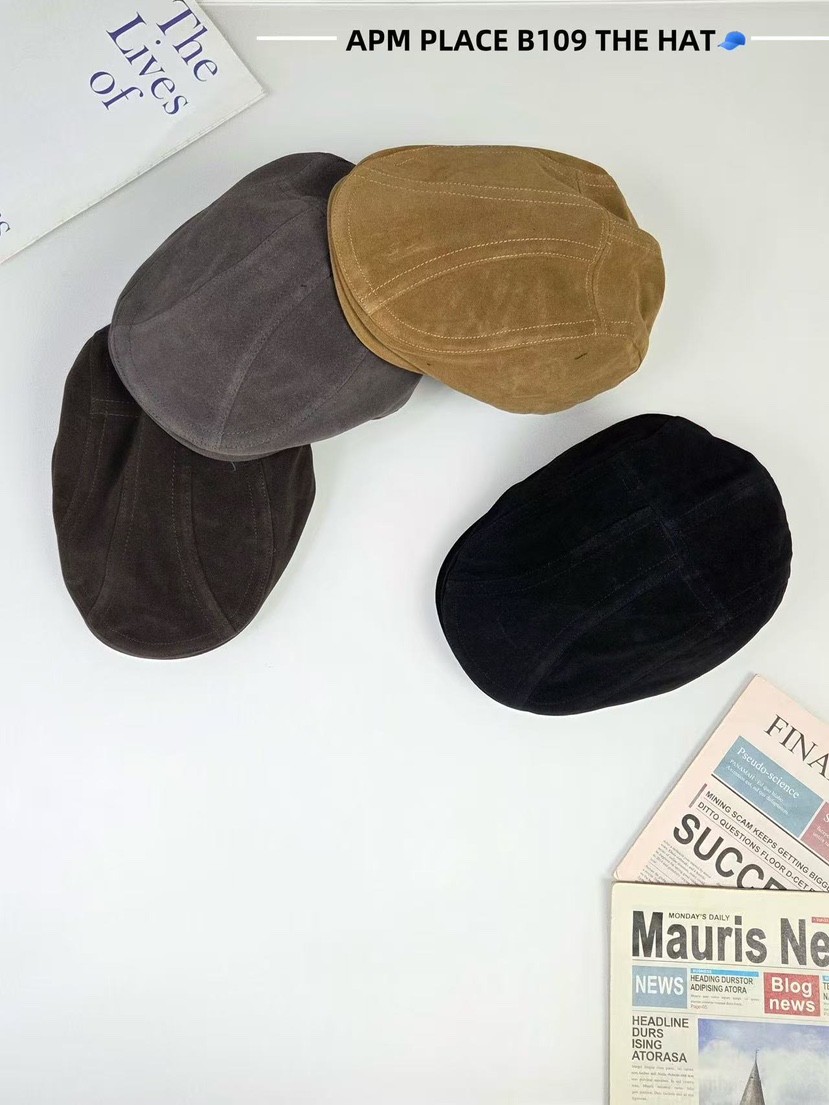 THE HAT-P韓國代購㊣女士新款職業熱賣推薦帽子絨面革復古THE HAT帽子