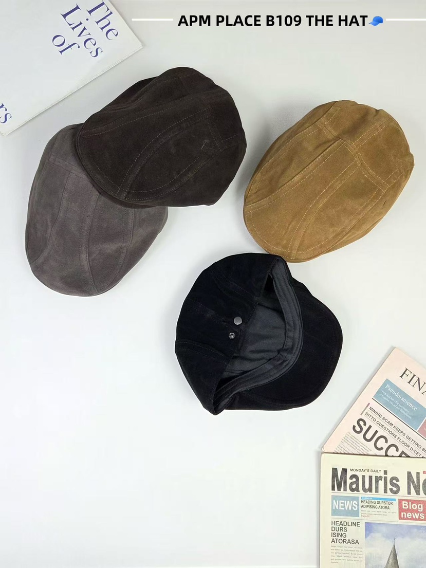 THE HAT-P韓國代購㊣女士新款職業熱賣推薦帽子絨面革復古THE HAT帽子