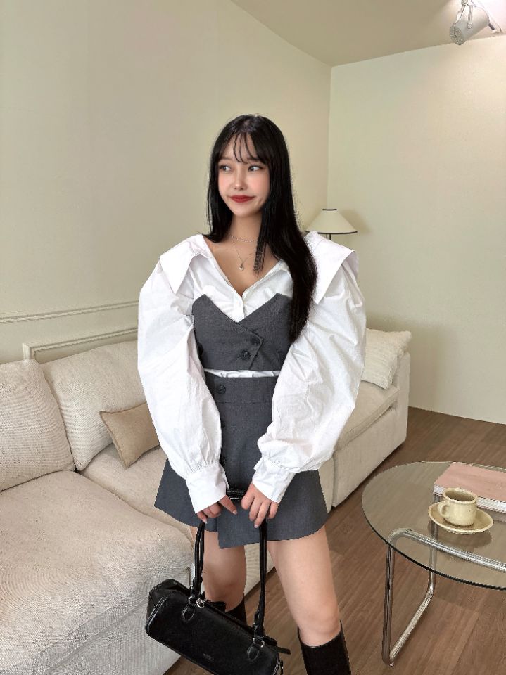mars韓國直郵㊣女士新品人氣25秋冬熱賣職業休閑襯衫蕾絲衫mars襯衫/蕾絲衫