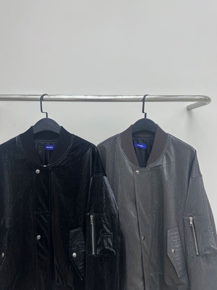 HESTORY韓國代購㊣女士新品時尚25秋冬推薦夾克男女同款皮革HESTORY夾克