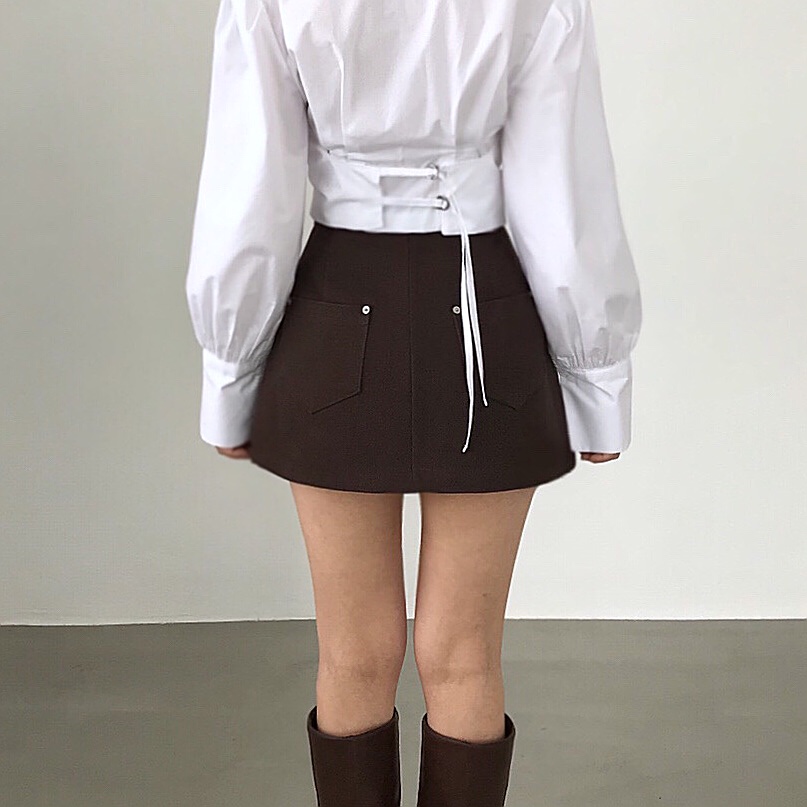 2TWO MOON韓國直郵㊣女士新品時尚職業熱賣25秋冬短裙口袋2TWO MOON短裙