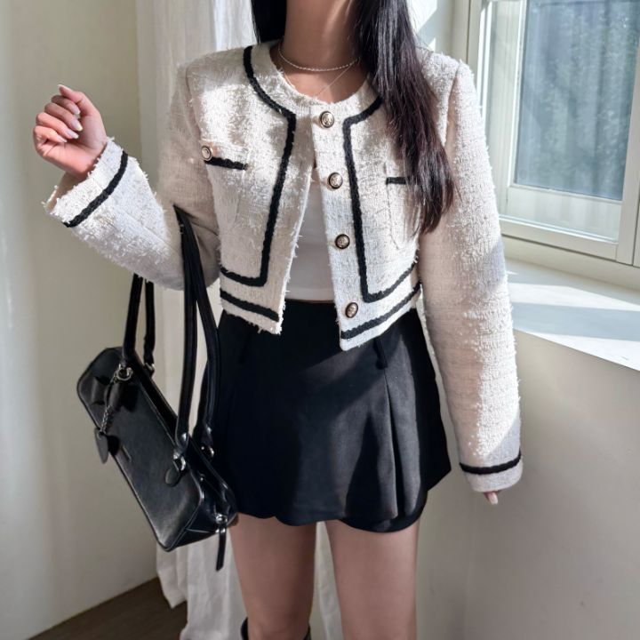 mars韓國直郵㊣女士新品人氣25秋冬時尚休閑熱賣職業夾克花呢mars夾克
