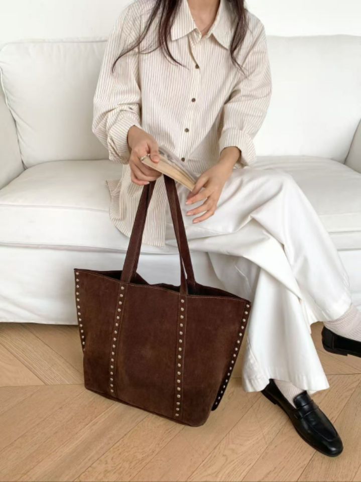 TROUVAILLE東大門㊣實拍女裝新品真品休閑單肩斜跨包絨面革TROUVAILLE單肩/斜跨包圖色2