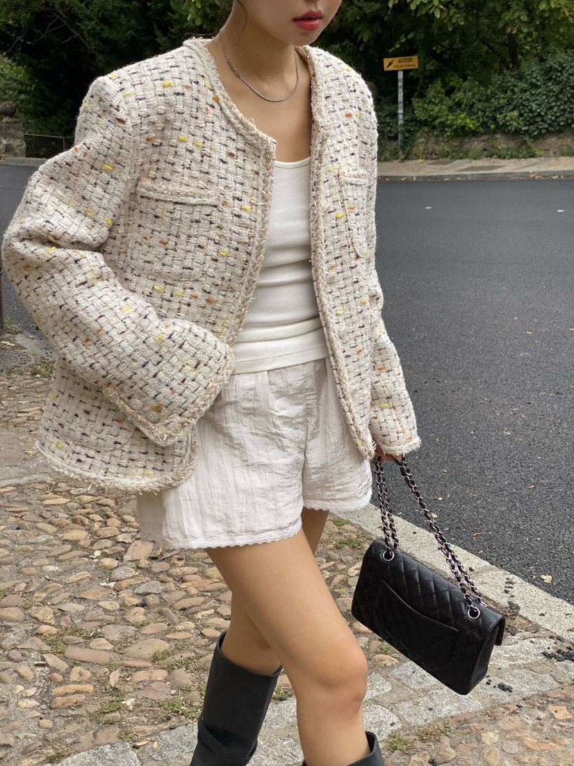 OUPPT東大門㊣代購女士新款時尚推薦職業熱賣真品25秋冬夾克花呢OUPPT夾克