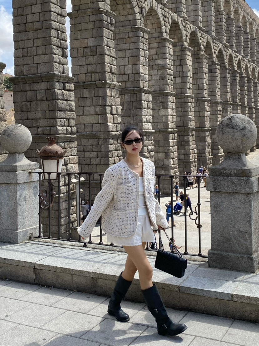 OUPPT東大門㊣代購女士新款時尚推薦職業熱賣真品25秋冬夾克花呢OUPPT夾克