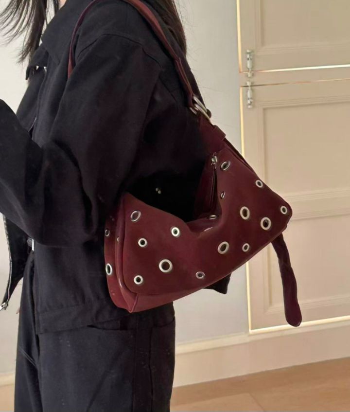 TROUVAILLE東大門㊣實拍女裝新款時尚休閑單肩斜跨包絨面革TROUVAILLE單肩/斜跨包