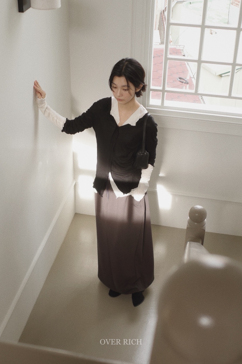OVER RICH韓國代購㊣女士新款時尚人氣熱賣推薦職業25秋冬長裙OVER RICH長裙