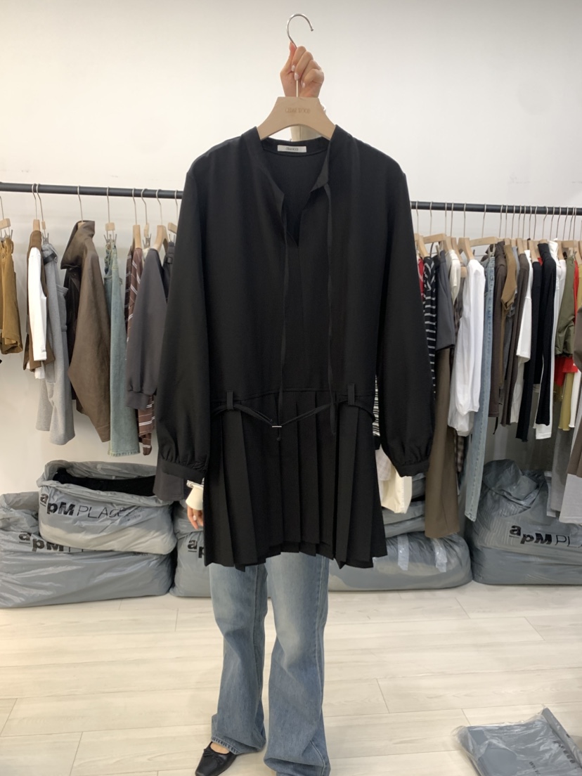 CEDARWOOD韓國代購㊣女士新品人氣時尚推薦休閑職業連衣裙褶皺CEDARWOOD連衣裙圖色2