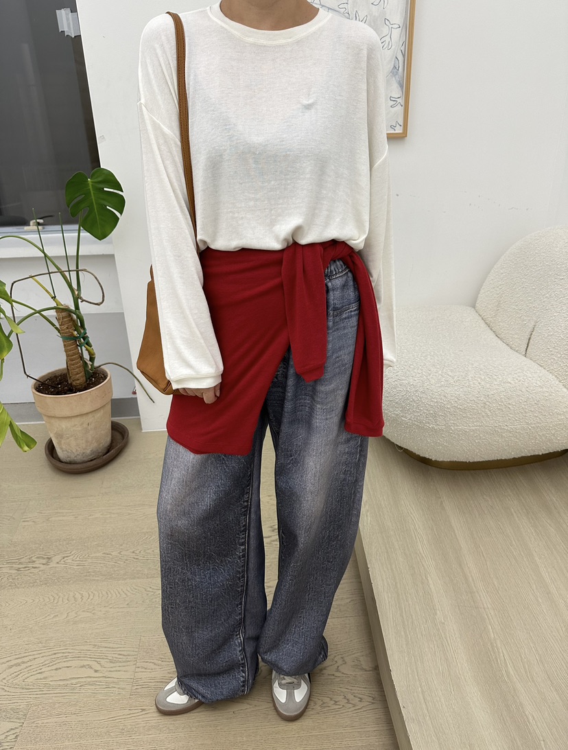 BUT韓國代購㊣女裝新品25秋冬真品職業熱賣時尚休閑長袖T恤button長袖T恤