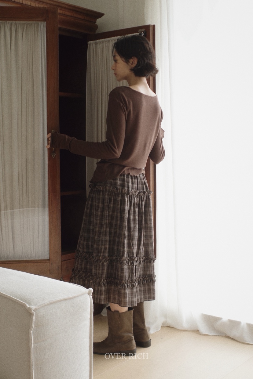 OVER RICH東大門㊣代購女裝新款真品職業25秋冬半身裙中短裙OVER RICH半身裙/中短裙