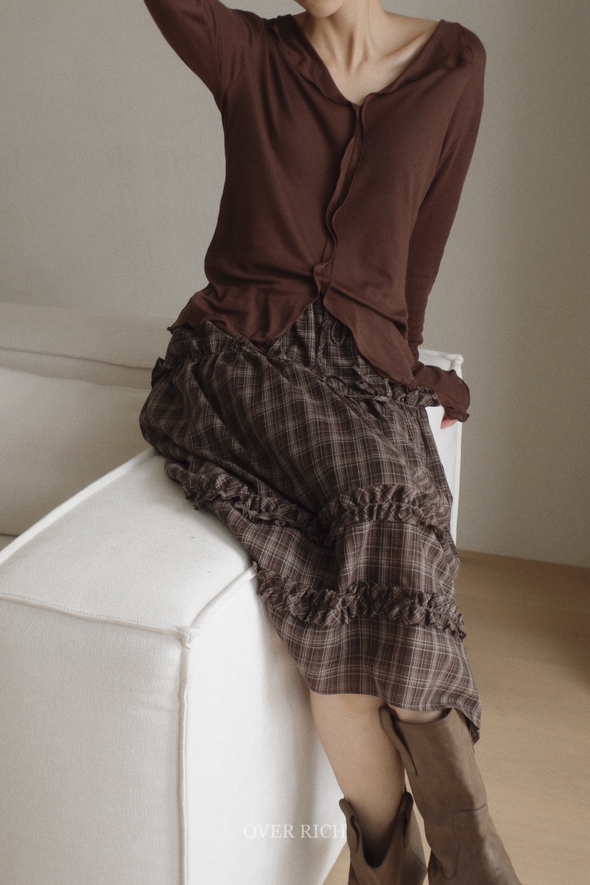 OVER RICH東大門㊣代購女裝新款真品職業25秋冬半身裙中短裙OVER RICH半身裙/中短裙