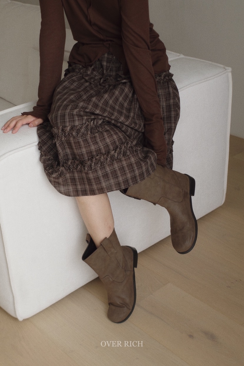 OVER RICH東大門㊣代購女裝新款真品職業25秋冬半身裙中短裙OVER RICH半身裙/中短裙