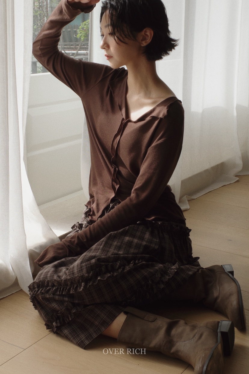 OVER RICH東大門㊣代購女裝新款真品職業25秋冬半身裙中短裙OVER RICH半身裙/中短裙
