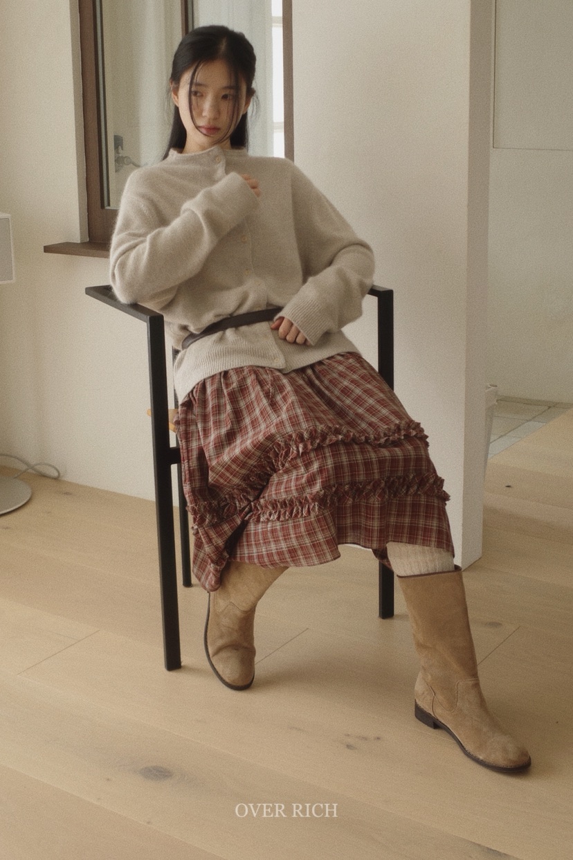 OVER RICH東大門㊣代購女裝新款真品職業25秋冬半身裙中短裙OVER RICH半身裙/中短裙