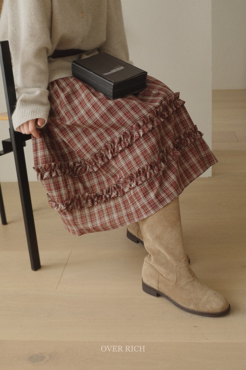 OVER RICH東大門㊣代購女裝新款真品職業25秋冬半身裙中短裙OVER RICH半身裙/中短裙