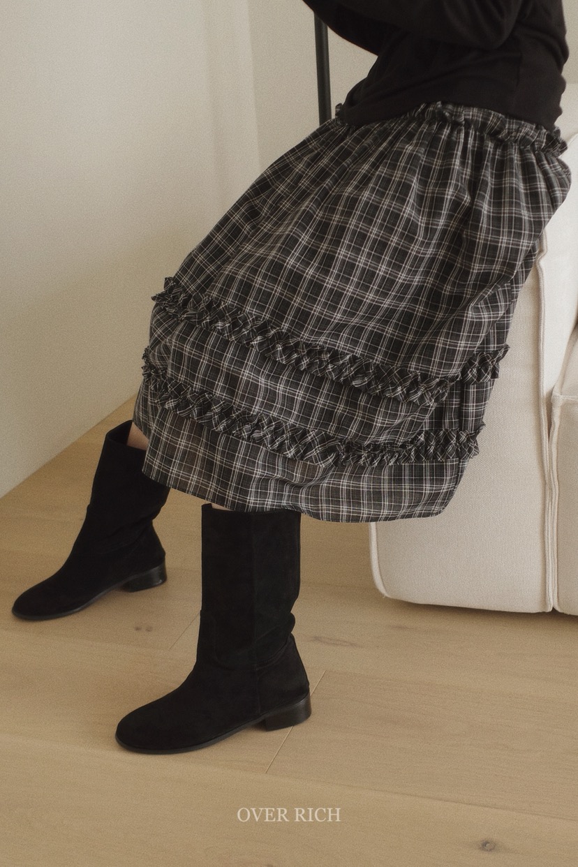 OVER RICH東大門㊣代購女裝新款真品職業25秋冬半身裙中短裙OVER RICH半身裙/中短裙