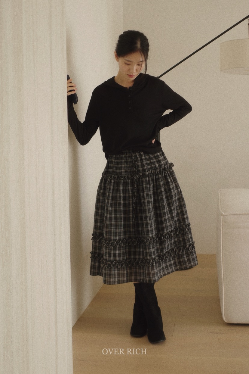 OVER RICH東大門㊣代購女裝新款真品職業25秋冬半身裙中短裙OVER RICH半身裙/中短裙