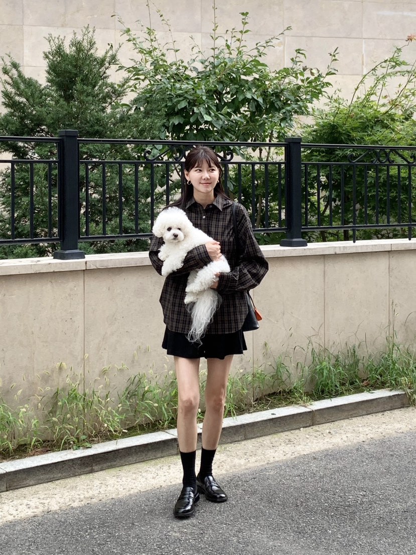 COURGETTE韓國直郵㊣女裝新款職業人氣休閑推薦襯衫蕾絲衫格紋COURGETTE襯衫/蕾絲衫