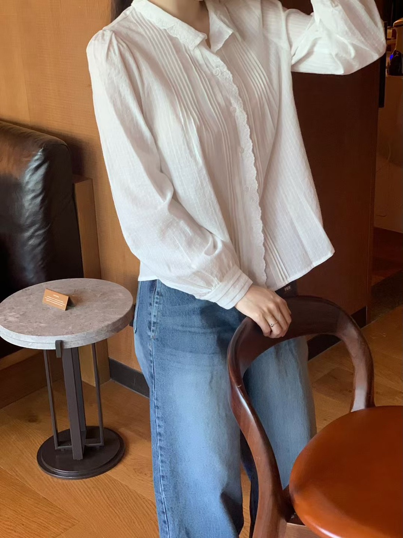 TAF東大門㊣直郵女士新款人氣職業真品25秋冬推薦襯衫蕾絲衫TAF襯衫/蕾絲衫