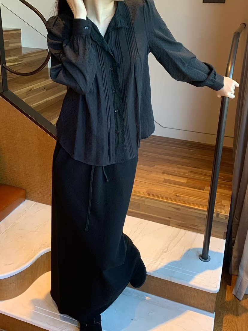 TAF東大門㊣直郵女士新款人氣職業真品25秋冬推薦襯衫蕾絲衫TAF襯衫/蕾絲衫